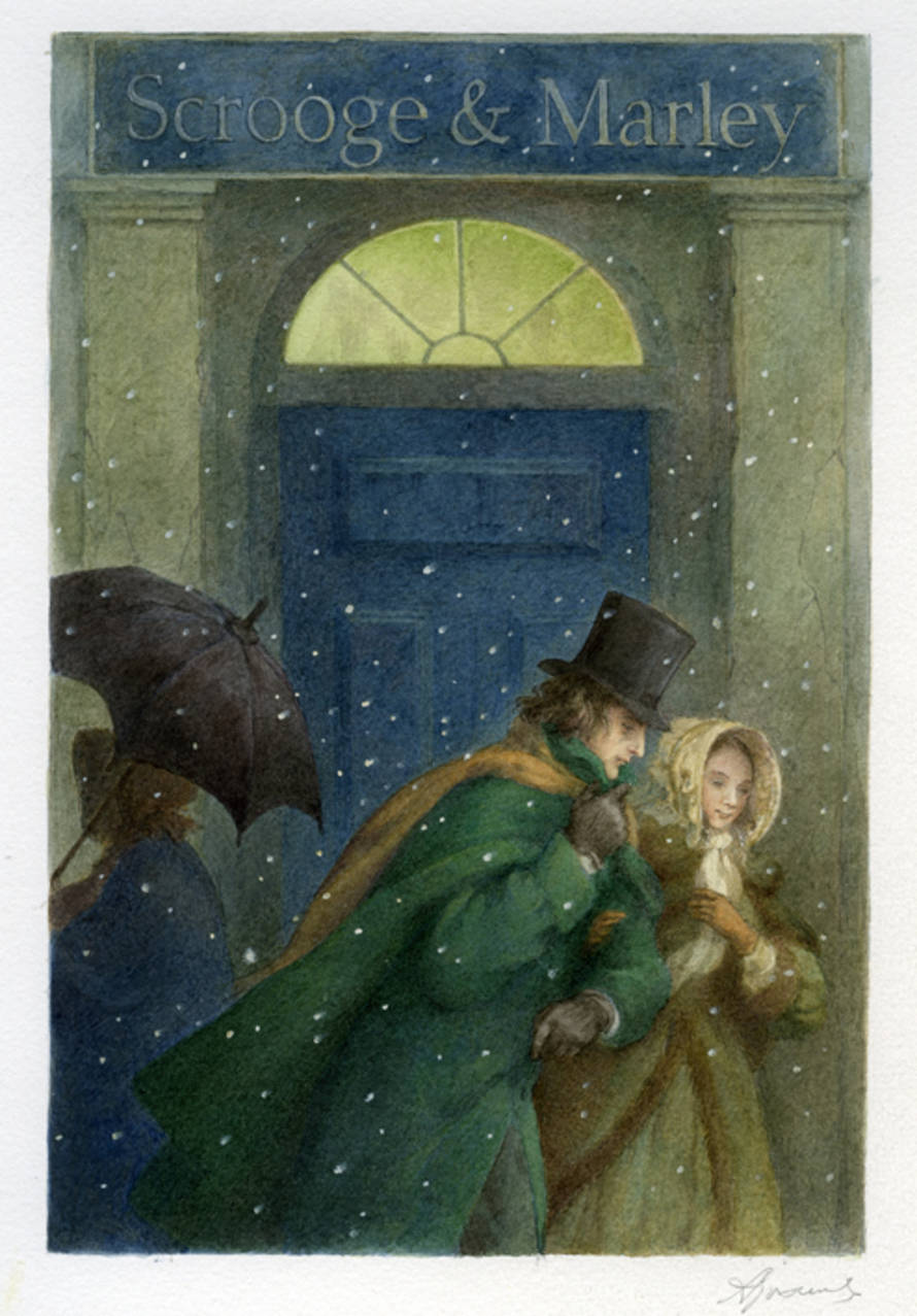 Рождественское произведение диккенса. Иллюстрация к произведению Чарльза Диккенса Рождественская песнь.